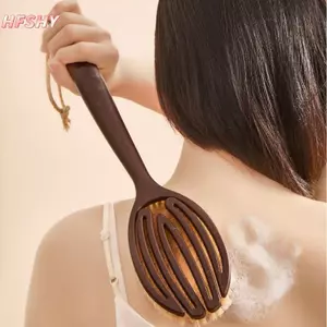 HFSHY Tắm Bàn Chải Tắm Bàn Chải Tắm Da Khô Cơ Thể Mềm Mại Lông Tự Nhiên Massage Dụng Cụ Chăm Sóc Mềm Mại Lông Tự Nhiên PE Tay Cầm VN