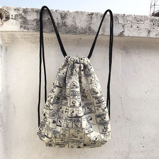 Harajuku Phong Cách Dây Rút Ba Lô Nam Nữ Vải Đôi Vai Đơn Giản Chống Thấm Nước Thể Thao Thể Dục Học Sinh Túi ins