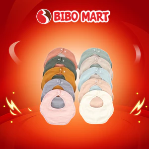 Yếm Cho Bé Sơ Sinh Tròn Xô Muslin Giúp Giữ Ấm Cản Gió Chất Liệu Mềm Mại Thấm Hút Tốt - Bibomart