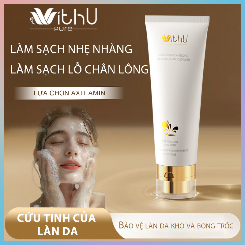WithUpure Sữa Rửa Mặt Chăm Sóc Da Nhẹ Nhàng 100g,Dưỡng ẩm Và Kiểm Soát,Se khít lỗ chân lông,Dưỡng Da Dịu Nhẹ