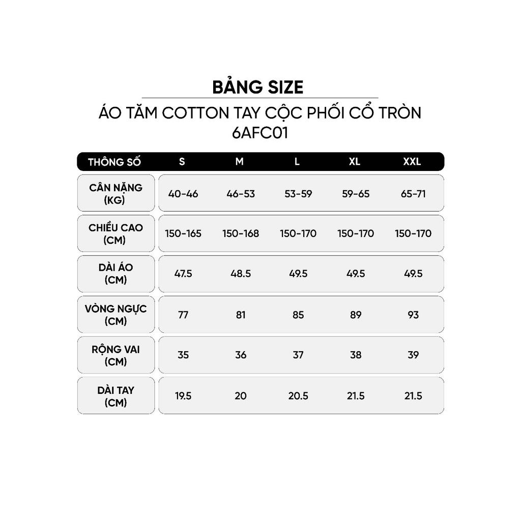 Áo thun nữ CARDINA chất tăm cotton cộc tay phối cổ tròn 6AFC01