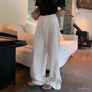 [Khuyến mãi 10%!] Spike Grab 26 Quần Ống Rộng Nữ - Phong Cách Tây Cổ Điển, Vải Lanh Ramie Mỏng, Hè Dễ Thoáng