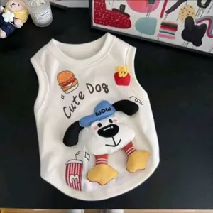 Mùa hè Mỏng Phong Cách Thoáng Khí Cho Thú Cưng Chó Hoạt Hình Dễ Thương Ba Chiều Khoai Tây Chiên Pháp Áo Vest Chó Size Vừa Chó Corgi Pháp Bull