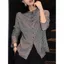 Áo sơ mi houndstooth cổ đứng dành cho nữ - Tay dài, dáng ôm, phù hợp thu đông