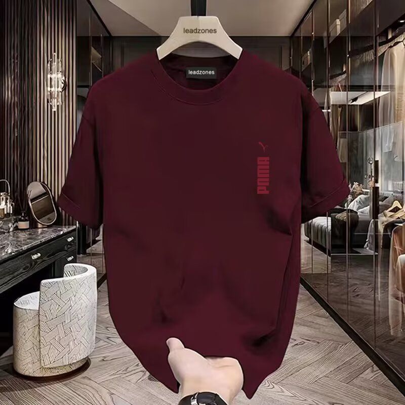 Tay ngắn in màu trơn đơn giản của Mỹ dành cho nam và nữ