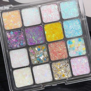 Gel trang điểm sân khấu không cần keo Gel trang điểm Sequin Color Eyeshadow cos Trang điểm Chơi trang điểm Thể hiện trang điểm Sáng tự dính