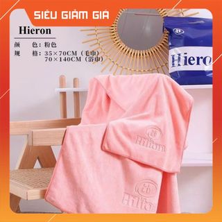 Combo 2 khăn tắm Khách sạn Khăn sợi nhỏ Vải thấm nước Hieron (kèm túi đựng Hieron)