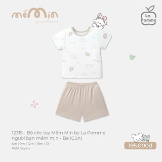 La pomme SS26.T2.2 Bộ cộc tay Mềm Mịn by La Pomme phối sắc màu, mềm mịn cho bé