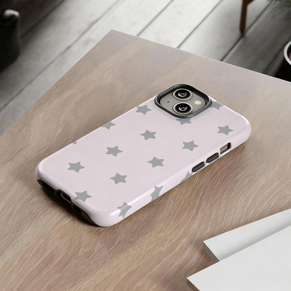Họa tiết ngôi sao màu hồng nhạt đơn giản Thích hợp cho iPhone 17Promax 16Pro 15 11 12 13 14 xs XR 17Air Vỏ cứng hai lớp chống sốc ZJZC trọn gói