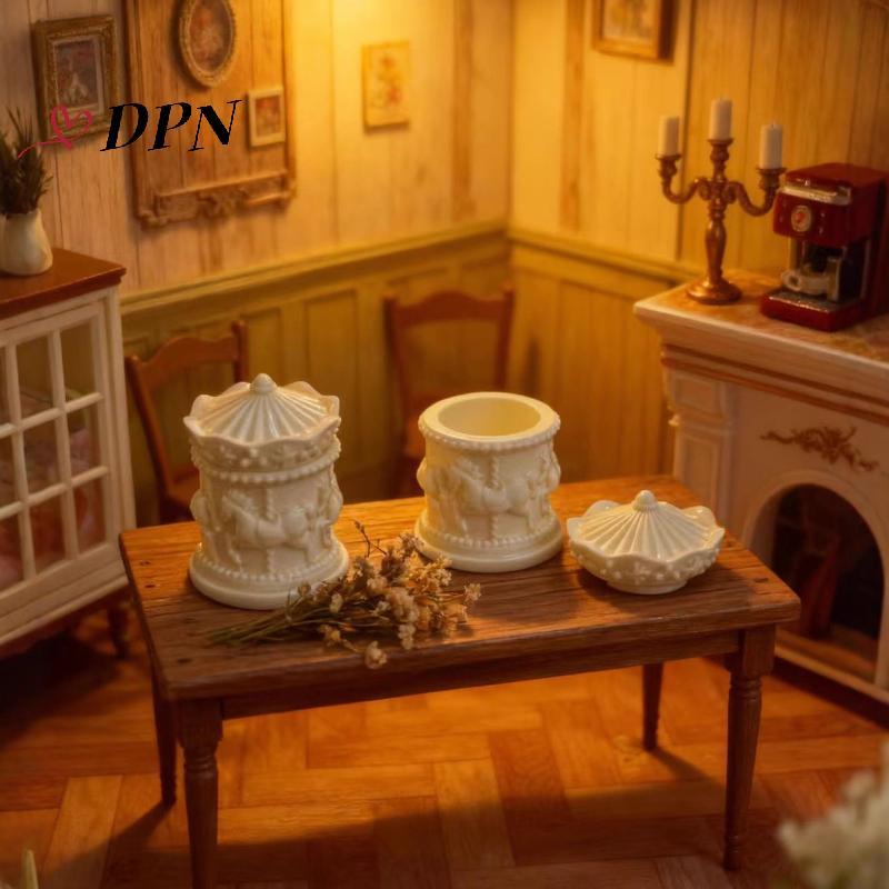 [DPN-t] 1 Chiếc Nhà Búp Bê Thu Nhỏ Carousel Mini Hộp Bảo Quản Mô Hình Nhà Búp Bê Phụ Kiện Cà Phê Hộp Bảo Quản Đồ Chơi Trang Trí Nhà Cửa Mới