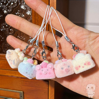 【Chamvn】Dây đeo điện thoại hình bánh kem thú nhồi bông 3D dễ thương, phụ kiện đa năng đáng yêu,thiết kế hoạt hình ngọt