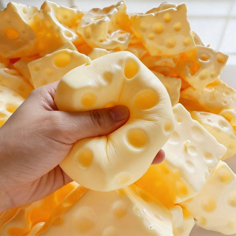Khối phô mai Jumbo có thể định hình Bóng căng thẳng Chống căng thẳng Phô mai Bóp Fidget Đồ chơi ASMR Đồ chơi cảm giác