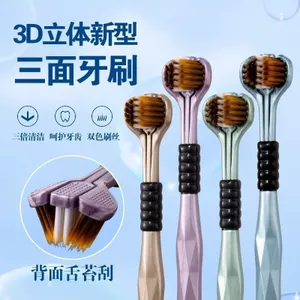 Bàn chải đánh răng ba mặt 36 độ Người lớn Bé trai Bé gái Trẻ em Bàn chải đánh răng 3d Tất cả các vòng Bọc bàn chải kẽ răng Không góc chết L