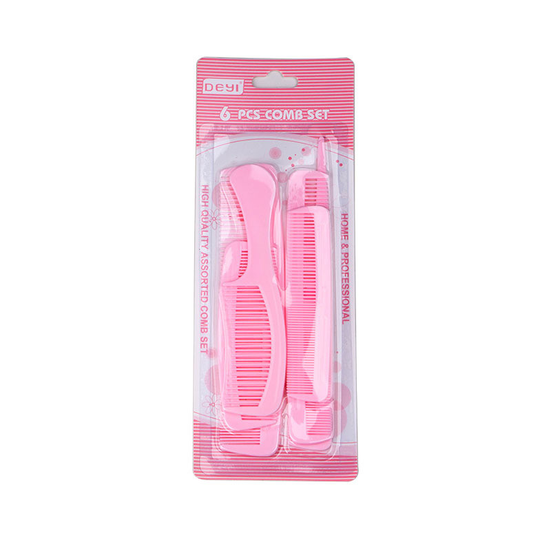 Bộ Lược Tạo Kiểu Tóc 6 Trong 1 Nhựa Detangling Bàn Chải Và Đuôi Lược Dành Cho Nữ Salon Chất Lượng Dụng Cụ Làm Tóc Gói Quà Tặng