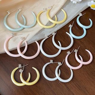 Bông tai hình chữ C nhỏ giọt zircon phong cách Hàn Quốc, thiết kế đơn giản, nữ tính