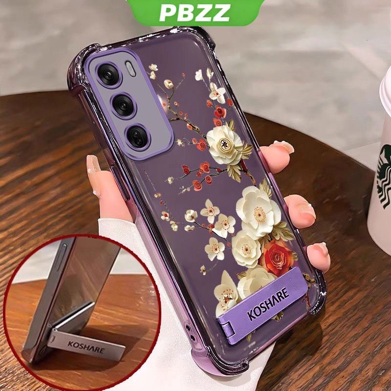 Ốp Lưng Cho VIVO Y19S 4G 2024 Vỏ Điện Thoại Vỏ Mềm Silicon Chống Sốc Thiết Kế Mới Hoa Thẩm Mỹ Có Giá Đỡ SJCBZZH01