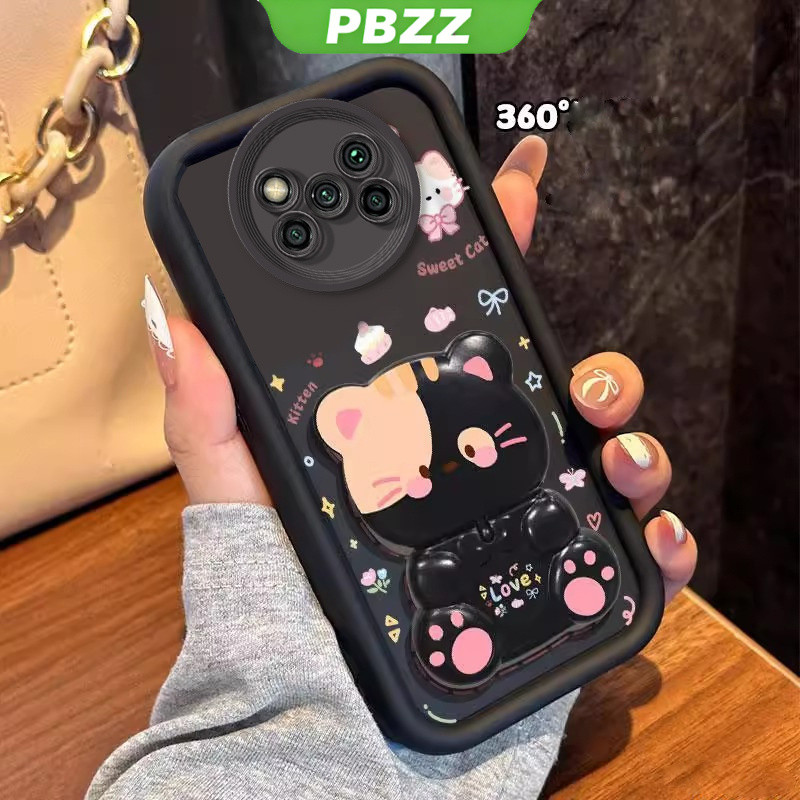 Ốp Lưng Cho XIAOMI POCO X3 PRO POCO X3 NFC POCO X3 Vỏ Điện Thoại Vỏ Mềm Silicon Chống Sốc Thiết Kế Mới Thẩm Mỹ Mèo Hoạt Hình Có Giá Đỡ Cho Gương JTMMZJ01