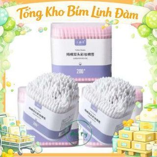 (mã giảm 50℅ tại live mỗi tối) sét 200 cái tăm bông 1 hộp cao cấp