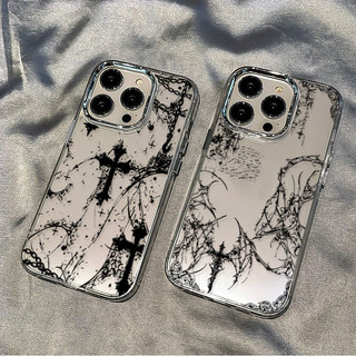 Ốp Lưng Cho Redmi A5 A3 15C 14C 13C 12C 15 14 13 12 9A 13 9T 9 9C Note 10S 9S Cool Dark Gothic Cross Mark Mềm Mạ Ống Kính Kim Loại