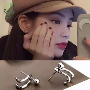 Xu Hướng Mới Bông Tai Đơn Giản Cá Tính Hip-hop Niche Móc Hình Bông Tai Dành Cho Nữ Trang Sức Dự Tiệc