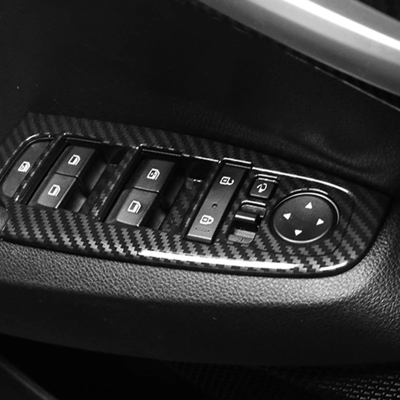Dành Cho Xe Kia SELTOS 2021-2025 Xe Xoay Sợi Carbon Cửa Sổ Nút Công Tắc Có Viền Phần Nội Thất LHD