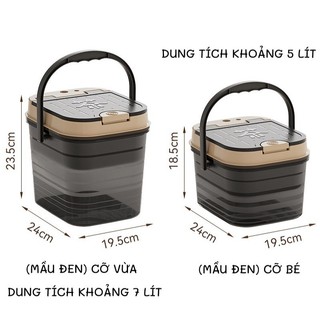 Thùng đựng nước thải bàn trà 2 ngăn (tách riêng ngăn bã trà và ngăn nước thải) dung tích từ 5 tới 10 L