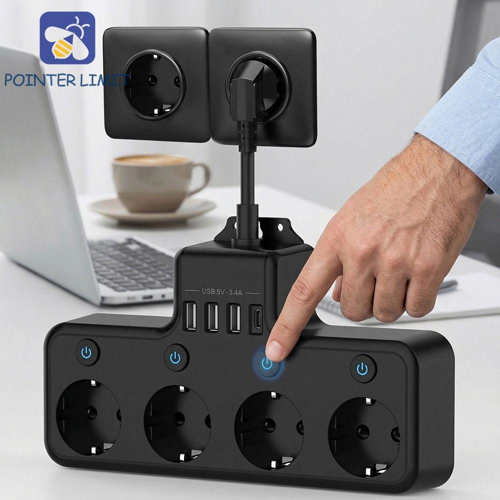 POINTER LIMIT Nhiều Ổ Cắm, 4 Cổng USB Công Tắc Cá Nhân Dải Nguồn Cắm EU ...