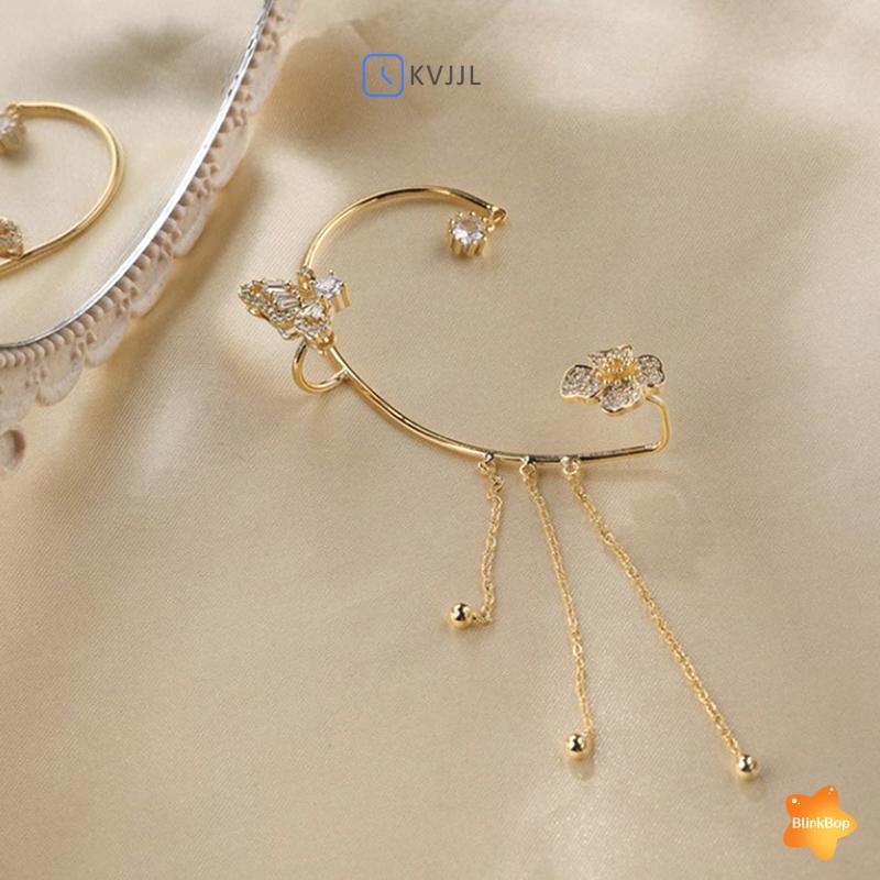 Bông Tai Hình Bướm Tuyết Không Xuyên Tai, Kẹp Dễ Dùng, Phụ Kiện Thời Trang Mới
