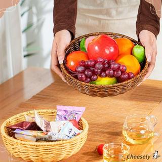 Đĩa trái cây mây giả CHEESELY, giỏ lưu trữ dệt cổ điển cầm tay, hộp đựng hoa kẹo cưới
