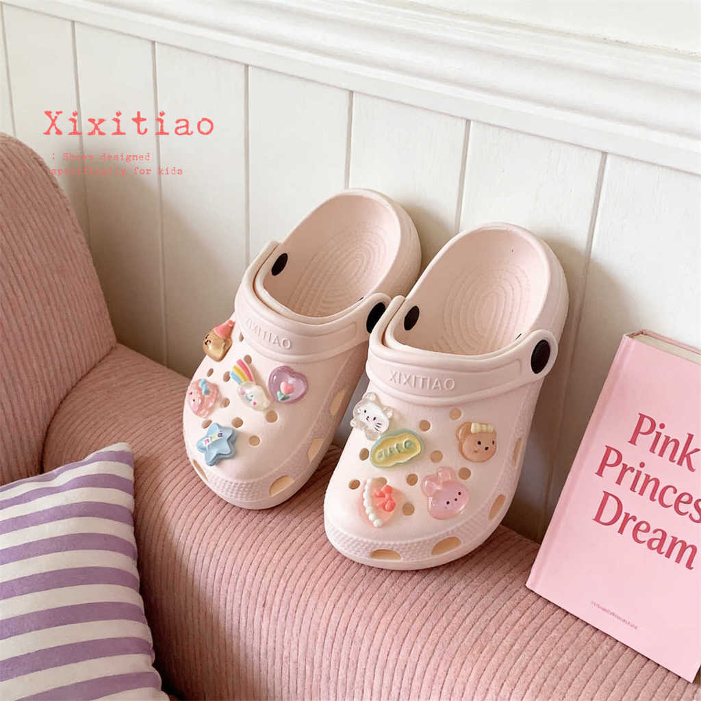 XIXITIAO Dép Nữ Hoạt Hình Dễ Thương Gấu Đi Biển Kỳ Nghỉ Mùa Hè Phong Cách Mới Đi Biển