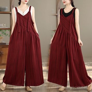 Bộ áo liền quần dáng rộng cổ chữ V dành cho nữ - Khuyến mãi khách mới