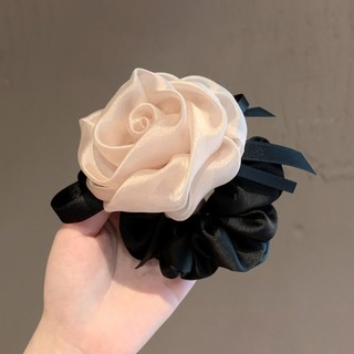 Dây buộc tóc satin hoa hồng cao cấp - Phong cách nhẹ nhàng, sang trọng