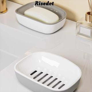 Đĩa xà phòng RISEDOT, Hộp xà phòng tiết kiệm không gian hai lớp, Kệ xà phòng thoát nước bằng nhựa chống trượt hữu ích Phòng tắm gia đình