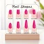Bảng trưng bày hình móng tay FAVORITEGOODS, Bảng trưng bày tác phẩm nghệ thuật làm móng tròn Acrylic, Hình vuông chuyên nghiệp 6 hình dạng Màn hình máy tính để bàn Bảng trưng bày móng tay giả Trang trí Salon
