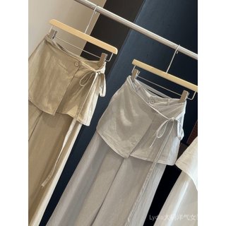 [Khuyến mãi 10%, Limited Time] Quần ống rộng nữ thiết kế đẹp mắt, vải lanh lụa, băng eo cao, tiện lợi cho mùa hè