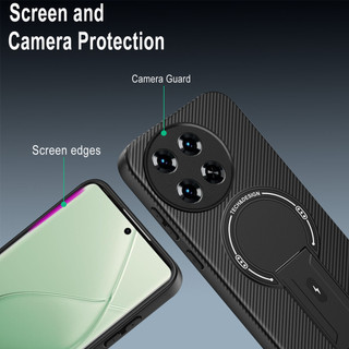 Dành Cho Tecno Spark 30 Pro 4G / KL7 Ốp điện thoại Sợi Carbon Kết Cấu Mặt Sau Cứng Từ Tính Có Chân Đế Mềm TPU Cạnh Chống Sốc Mỏng Bao