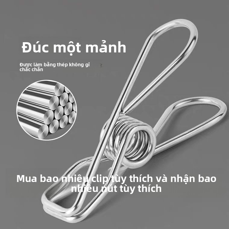 Kẹp quần áo bằng thép không gỉ, chống gió, kẹp niêm phong, kẹp mùa xuân cho tất/móc treo POVB