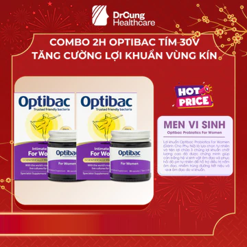 COMBO 2 HỘP Men Vi Sinh Phụ Khoa Optibac Tím For Women 30 Viên - Men Vi Sinh Bổ Sung Lợi Khuẩn