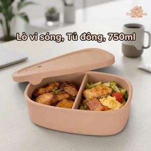 Hộp cơm silicon gấp gọn 750ml an toàn không BPA chịu nhiệt kín khí tốt dành cho văn phòng đi học