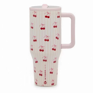 HydroJug 32oz Stainless Steel Blue Sweet Cherry Print Leakproof Travel Cup