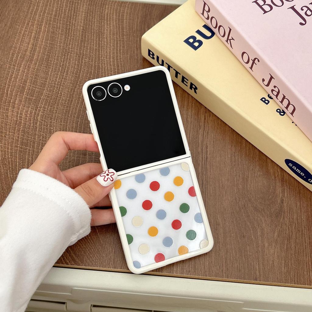 Ốp Điện Thoại Chấm Bi Cầu Vồng Thích Hợp Cho Samsung Galaxy ZFlip7 zflip6 Dây Gấp Vỏ Cứng Cho Z Flip 7 6 5 4 5G PuraX N3Flip MixFlip 2 Vỏ Bảo Vệ