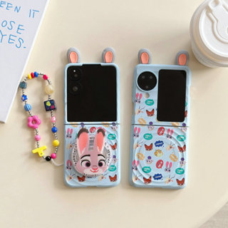 Ốp điện thoại gấp cho Oppo Find N3 Flip Boyang Thiết kế dễ thương Zootopia Giá đỡ từ tính Vòng đeo tay vỏ điện thoại tpu cứng