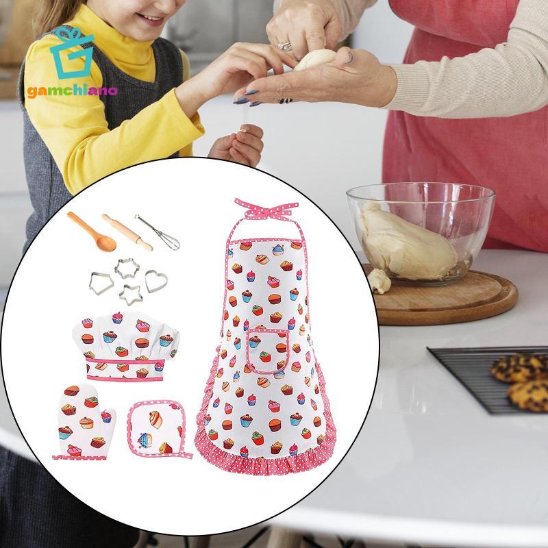 Bộ quần áo đầu bếp gamchiano Tạp dề trẻ em Đồ chơi giáo dục học tập sớm cho trẻ em Quà tặng