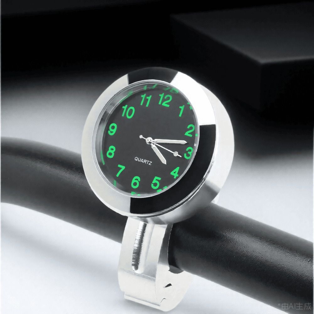 Đồng hồ gắn tay lái LACYESUK, Đồng hồ thạch anh xe máy 22-25 mm chống nước, Vỏ nhôm gắn tay lái Phong trào thạch anh phát sáng Đồng hồ phát sáng Phụ kiện tay lái