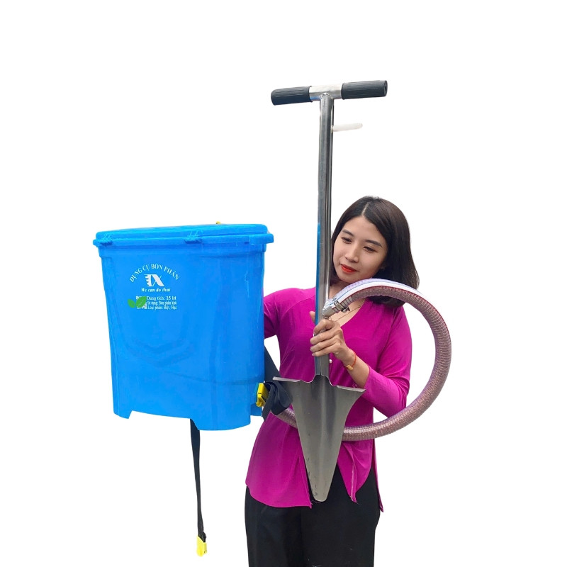 Xẻng Bón Phân Đeo Vai 25L TMP-03 - Dụng Cụ Rải Phân Cơ Học Năng Suất 2Ha/Ngày (Tháp Xanh) Dụng Cụ Bón Phân Đeo Lưng,