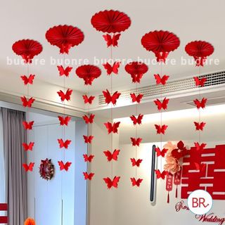 [HỎA TỐC HCM] Set Vải Dạ Đón Xuân Tết 2026 - Set Quạt Giấy Kèm Phụ Kiện Decor Tiệc Cưới,Noel,Tết Nguyên Đán ANGIHOME