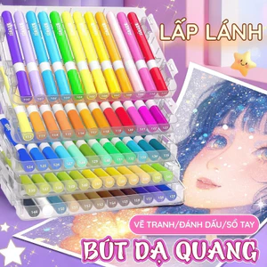 Màu Acrylic Marker 24/36/48 màu với ngòi brush đặc biệt, màu sắc tươi sáng bền đẹp cho các tác phẩm vẽ tranh độc đáo