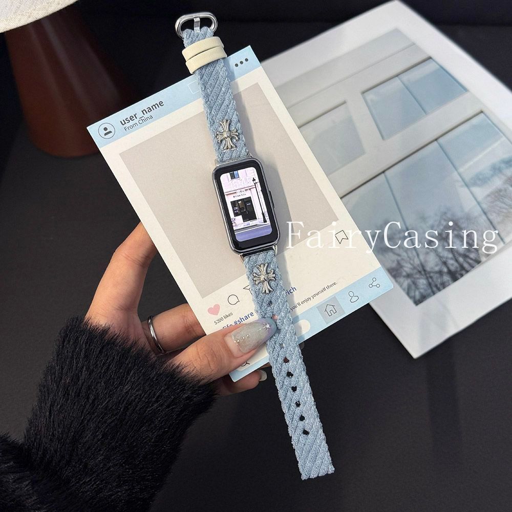 Dây đeo vòng vải nhung mới cho Huawei Band 11 10 9 8 Vòng đeo tay NFC cho Huawei Watch Fit 3 4 / 4Pro Dây đeo thay thế