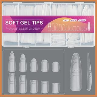 [SMD] 240 chiếc Móng tay giả hai mặt siêu mỏng có dây phụ -Trace Nail Tips Clear Extension Móng tay giả DIY [vn]
