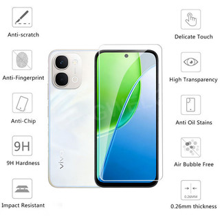 Dành Cho Vivo Y31d Y31 Y500i 5G 4G 2026 Full Cover Kính Cường Lực Mặt Trước Phim Bảo Vệ Màn Hình Mặt Sau Camera Ống Kính Bảo Vệ